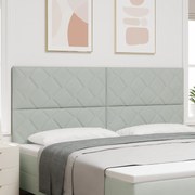Cabeceira Design em Blocos de Diamante Cinza Claro 200 cm Veludo