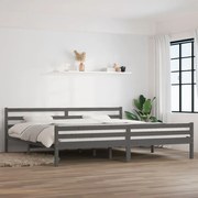 vidaXL Estrutura de cama 200x200 cm madeira maciça cinzento