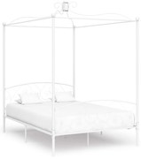 vidaXL Estrutura de cama com dossel 120x200 cm metal branco