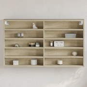 vidaXL Armário vitrine 100x15x58 cm derivados madeira carvalho sonoma
