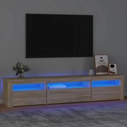 Móvel de TV com luzes LED 195x35x40 cm carvalho sonoma