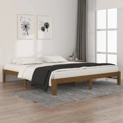 Estrutura de cama super king 180x200 cm madeira castanho-mel