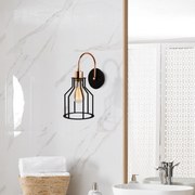 Aplique de Parede Fellini – Preto e Cobre – 17 x 25 cm