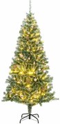 vidaXL Árvore Natal artificial c/ 300 luzes LED, bolas e neve 180 cm