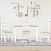 vidaXL 5 pcs conjunto de jantar Panama madeira pinho maciça branco