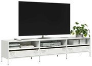 Móvel de TV 202x39x43,5 cm aço laminado a frio branco