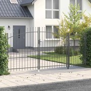 vidaXL Portão de Jardim com Ponta de Lança Cinza 175 x 400 cm em Aço.