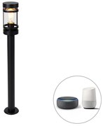 LED Candeeiro de exterior inteligente preto 80 cm IP44 com Wi-Fi ST64 - Gleam Moderno