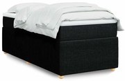 vidaXL Cama com molas/colchão 90x190 cm tecido preto
