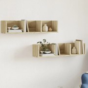 vidaXL Armários parede 2pcs 75x18x16,5cm deriv.madeira carvalho sonoma