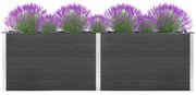 vidaXL Canteiro elevado de jardim 200x100x91 cm WPC cinzento