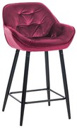 Banco de bar Gibson em veludo e com estrutura preta 54 x 103 x 57,5 cm Roxo