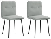 Cadeiras de jantar 2 pcs veludo cinzento-claro