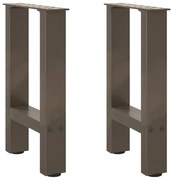 vidaXL Pés para mesa de centro em aço natural, 2 peças, 38x(42-43) cm, aço