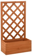 vidaXL Vaso com treliça para jardim 50x25x90 cm abeto maciço laranja