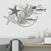 PAINEL DE PAREDE DE FERRO SEA STAR 95,3X5X53,3 CM MULTICOLORIDO