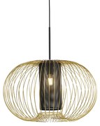 Candeeiro de suspensão design dourado com preto 60 cm - Marnie Design