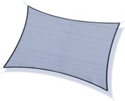 Outsunny Vela de Sombra Retangular 4x3 m Toldo Vela com Proteção UV Bolsa de Transporte Anéis de Aço Inoxidável e Cordas Cinza