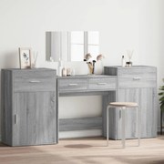 vidaXL Conj. de toucador 4 pcs derivados de madeira cinzento sonoma
