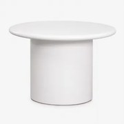 Mesa De Centro Redonda Em Cimento Namara Ø60 Cm & Branco - Sklum