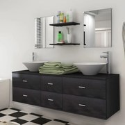 Conjunto de Móveis Lanni para Casa de Banho - Preto - 9 Peças - Design