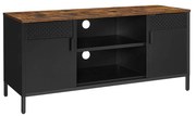 Aparador de TV com estilo rústico e várias prateleiras | SONGMICS | 120 x 40 x 55 cm | preto | LTS103B01.