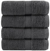 vidaXL Toalhas de rosto premium SOLUND 4 unidades Antracite 30x30 cm 600 g/m²