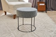 Pouffe Moon Steel Gabbana – Cinza e Preto – 40x42x40 cm