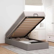 vidaXL Estrutura de cama otomana com colchão tecido cinzento 100x200cm