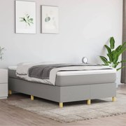 vidaXL Cama com molas/colchão 120x200 cm tecido cinza-claro