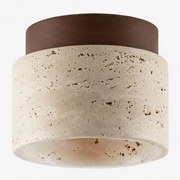 Plafon De Teto Ø10 Cm Em Travertino E Madeira Davise Travertine - Sklum