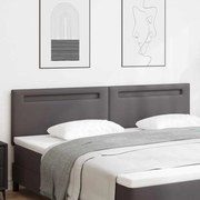 Cabeceira vidaXL Design Simples Cinza 200 cm em Couro Sintético