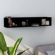 vidaXL Prateleira de parede para CD 100x18x18 cm deriv. madeira preto