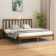 Estrutura de cama super king 180x200 cm madeira castanho-mel