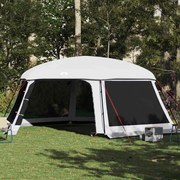 vidaXL Tenda para piscina c/ mosca amovível e paredes de rede cinzento