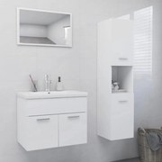 vidaXL Conjunto de móveis de casa de banho derivados de madeira branco