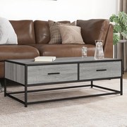 vidaXL Mesa de centro 100x50x35cm deriv. madeira/metal cinzento sonoma