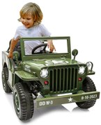 Jeep elétrico infantil Willys MB Army verde 12V