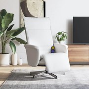 vidaXL Cadeira massagens reclinável c/apoio pés couro artif. branco
