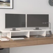 vidaXL Suporte para monitor 100x27x15 cm pinho maciço branco