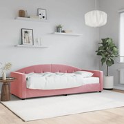 vidaXL Sofá-cama com colchão 80x200 cm veludo rosa