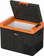 Outsunny Geleira Portátil Elétrica 40L 12V/24V até -20°C Mini Geleira com Ecrã LED Tátil para Campismo Viagens 58,7x36,5x43,8 cm Preto | Aosom Portugal