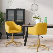 Cadeiras de jantar giratórias 2 pcs veludo amarelo