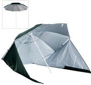 Outsunny Guarda sol de Praia com Painéis Laterais Tipo Tenda Chapéu de Sol para Praia com Proteção UV Φ210x222cm Verde Escuro | Aosom Portugal