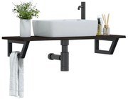 vidaXL Prateleira de parede p/ lavatório aço/madeira carvalho maciça