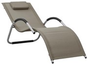 vidaXL Espreguiçadeira textilene cinzento-acastanhado e cinzento