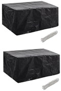 vidaXL Conjunto capas p/ mobiliário jardim 2 pcs 8 ilhós 180x140 cm