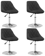 vidaXL Cadeiras de jantar giratórias 4 pcs veludo preto
