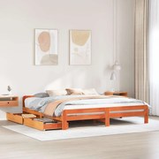 vidaXL Cama sem colchão 180x200 cm pinho maciço castanho-mel