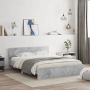 vidaXL Estrutura de cama com cabeceira 150x200 cm cinzento cimento